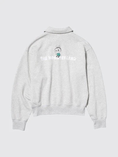 POP MART UNIQLO UT WE ARE THE MONSTERS Half-Zip Sweatshirt GRAY