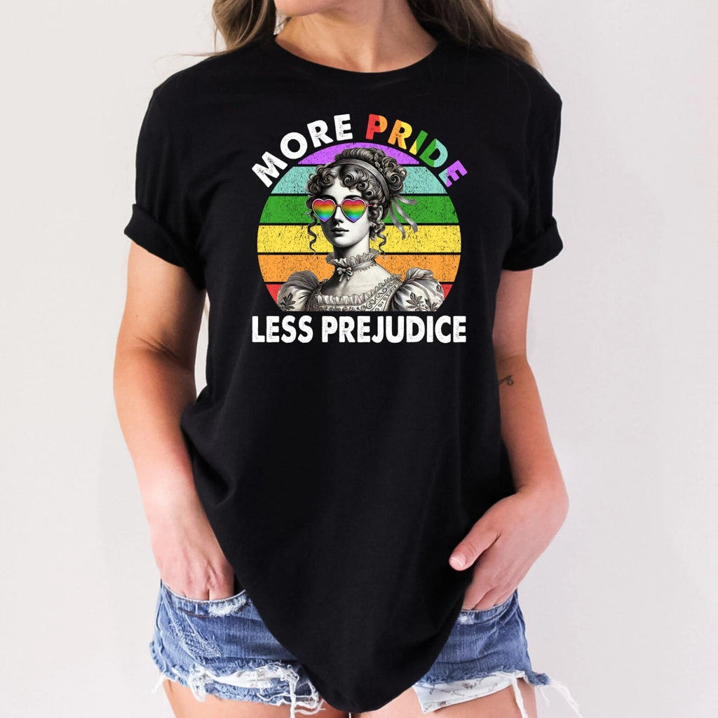 More Pride LGBTQ Pride Less Prejudice Political T-Shirt 4