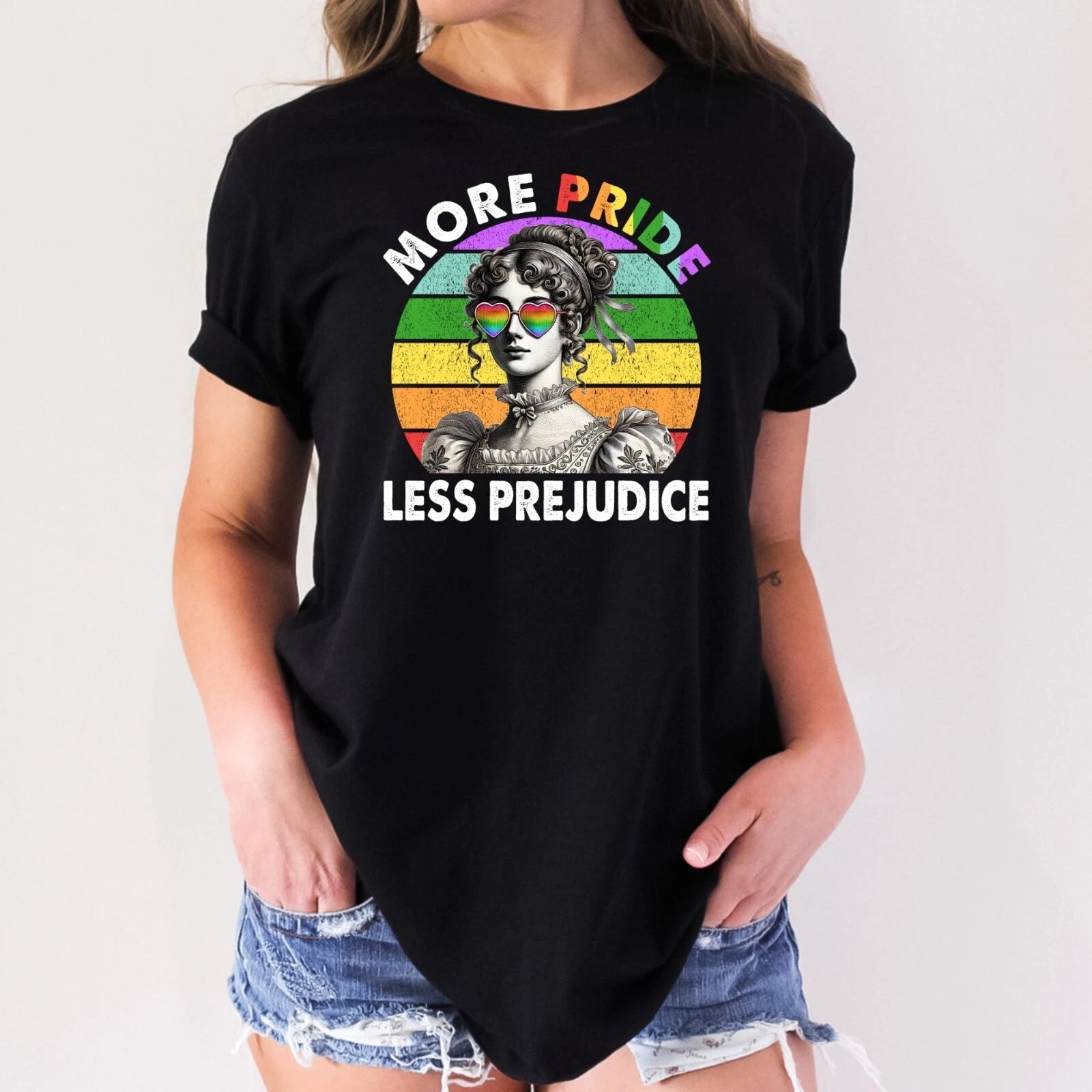 More Pride LGBTQ Pride Less Prejudice Political T-Shirt 4