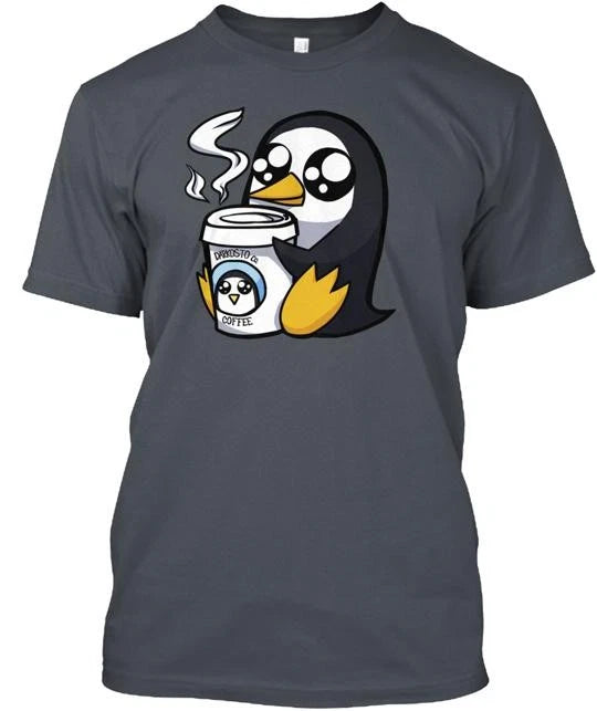 Penguins And Coffee T-Shirt Made in the USA Size S to 5XL