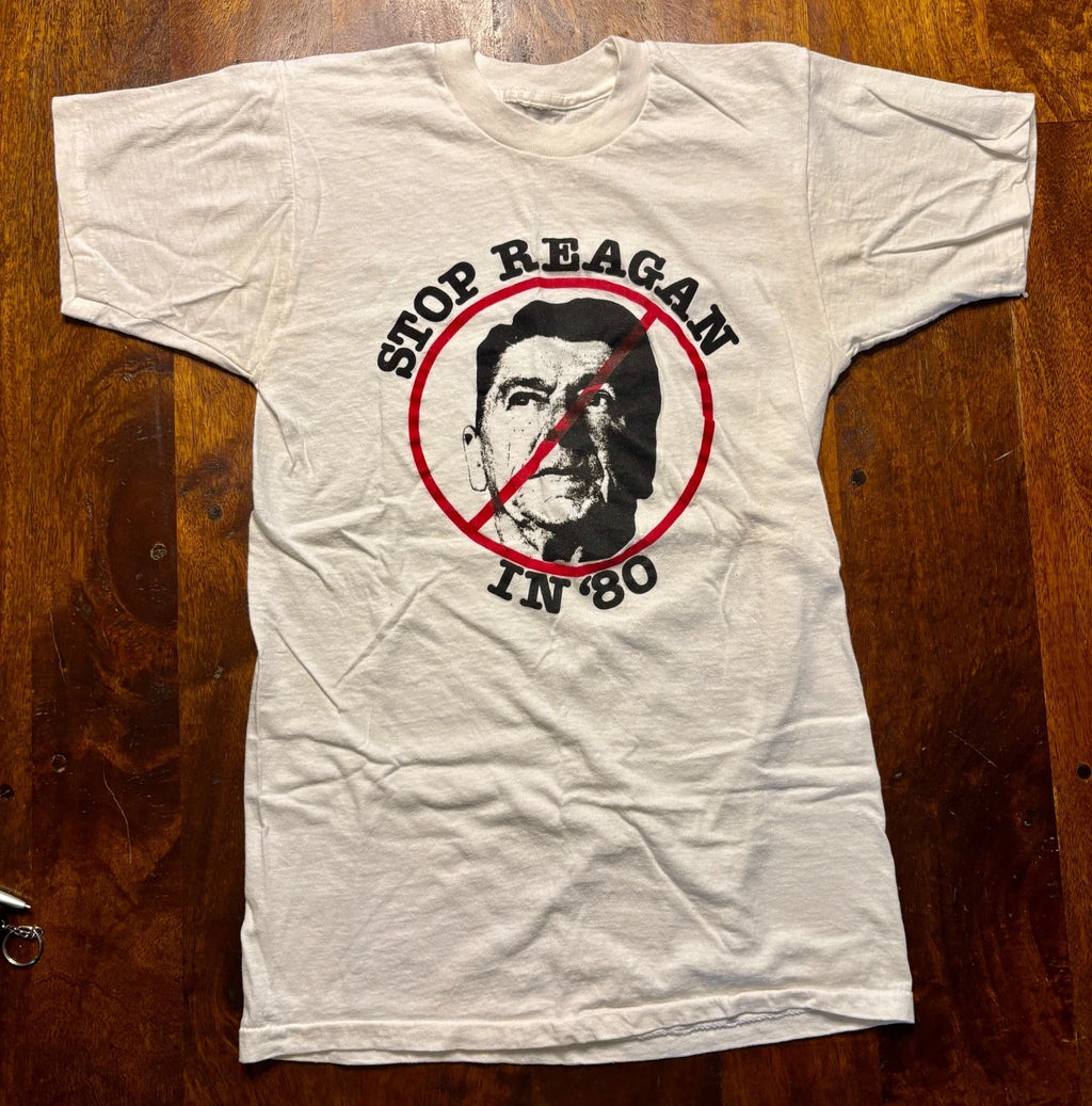 Vintage from 1980–“Stop Reagan in ‘80” T-shirt