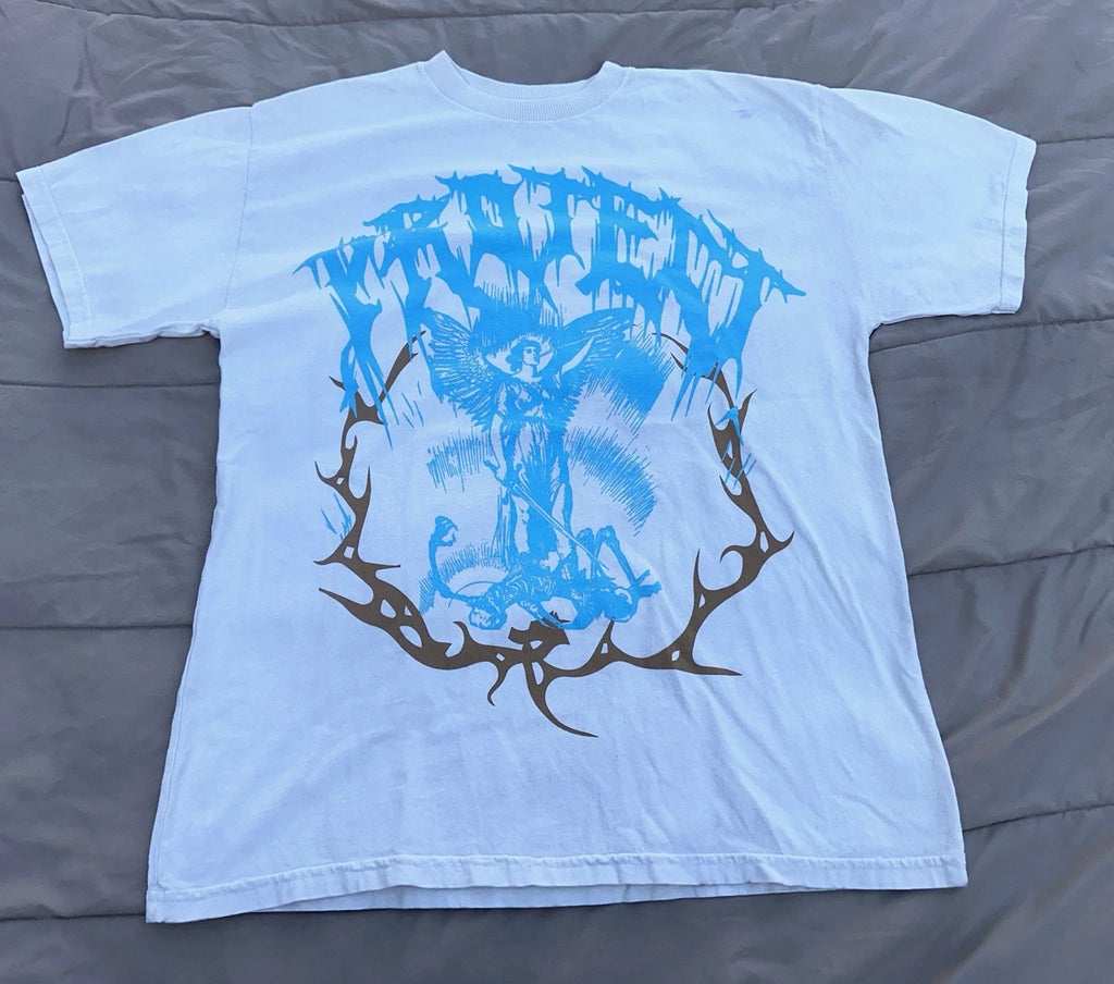 PacSun Graphic T Shirt Mens Large White Angel Streetwear Y2K Goth Grunge
