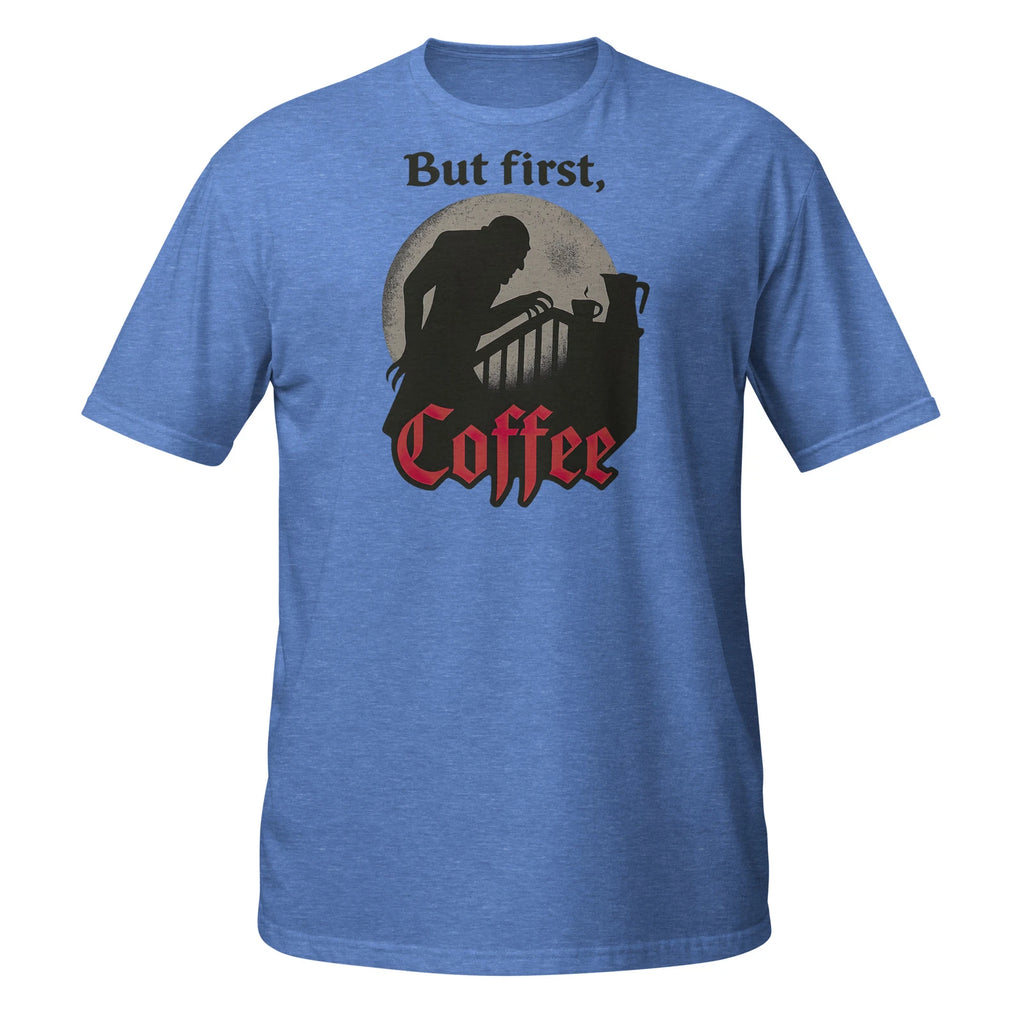 Funny Gothic Coffee T-Shirt | Vampire Morning Humor Tee | Dark Roast Lover Gift