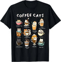 Cute Coffee Cats Kawaii Pun Funny Cat Lover Barista T-Shirt
