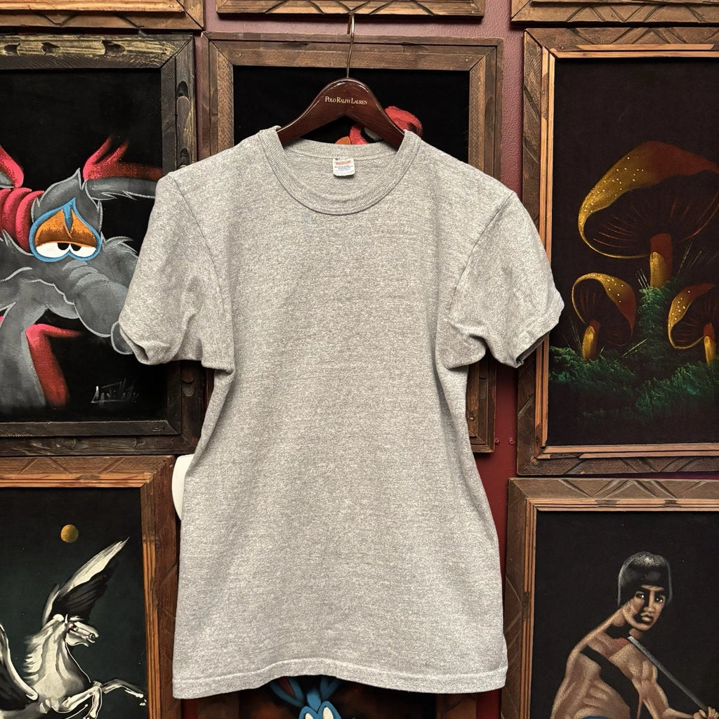 Vintage Champion 80s Rayon Cotton Blend  Heathered Grey Blank T-Shirt Men’s Med