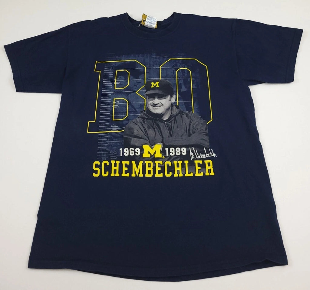 Vintage Y2k University Michigan Wolverines Bo Schembechler Big House Shirt Rare
