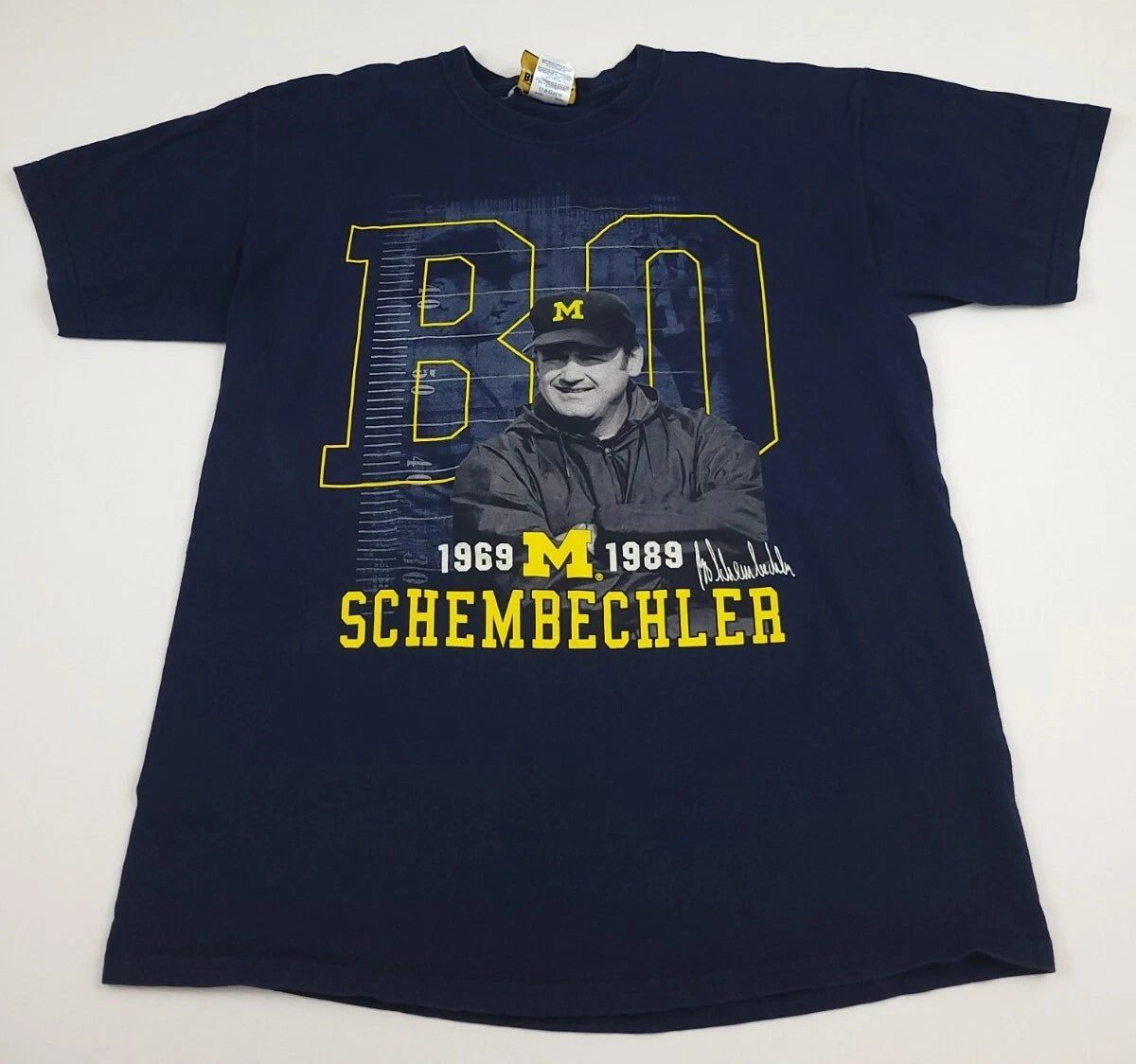 Vintage Y2k University Michigan Wolverines Bo Schembechler Big House Shirt Rare