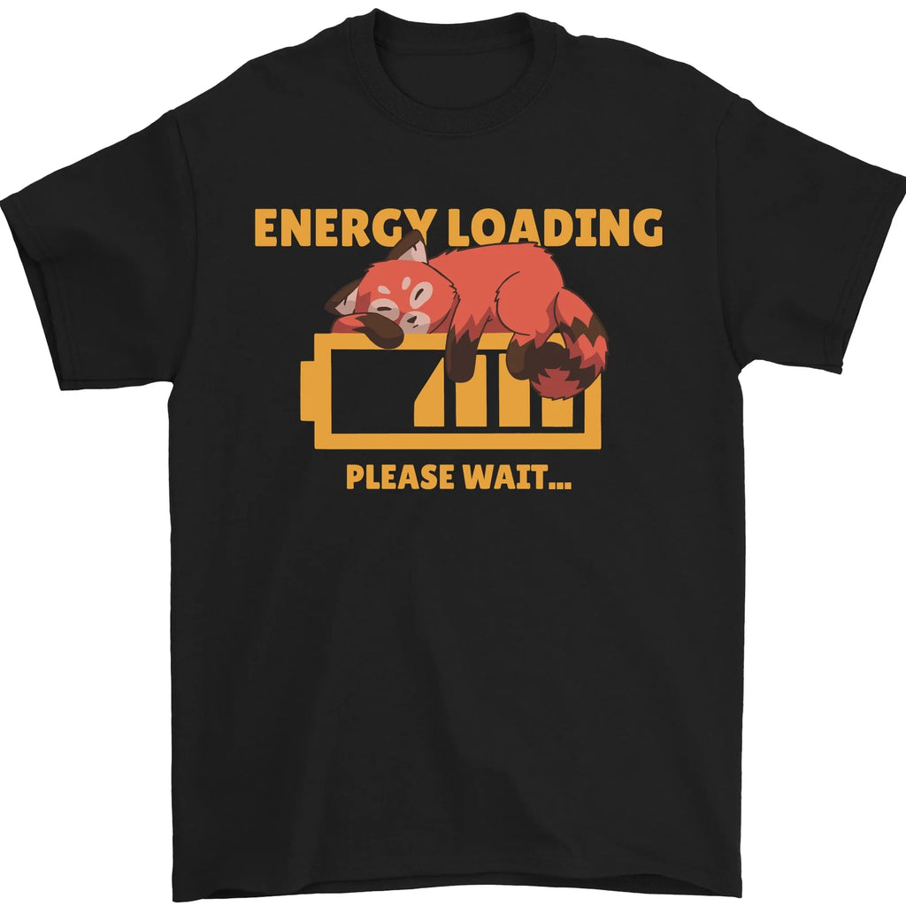 Sleeping Fox Energy Funny Lazy Anti-Social Mens T-Shirt 100% Cotton
