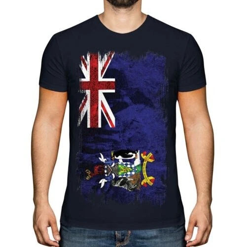South Georgia Grunge Flag T-Shirt Jersey Gift Jersey Clothing Shirt