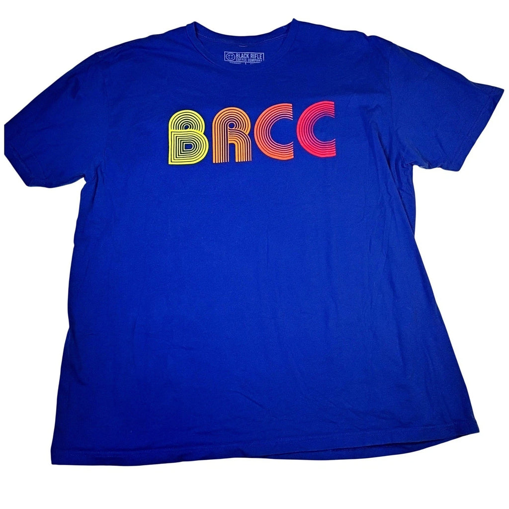 Black Rifle Coffee Company BRCC Blue Retro Graphic T-Shirt Mens XXL 2XL Cotton