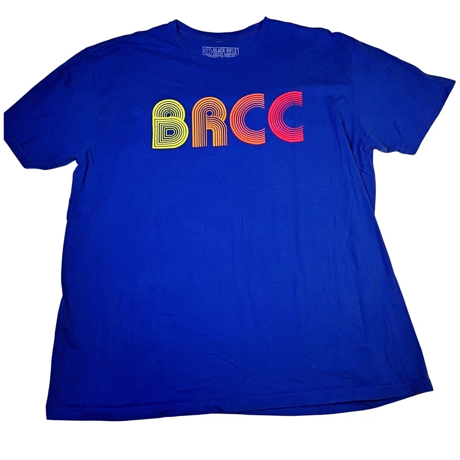 Black Rifle Coffee Company BRCC Blue Retro Graphic T-Shirt Mens XXL 2XL Cotton