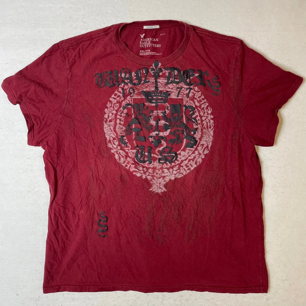 American Eagle Outfitters XXL Vintage Fit Graphic T Shirt Mens Red Y2K