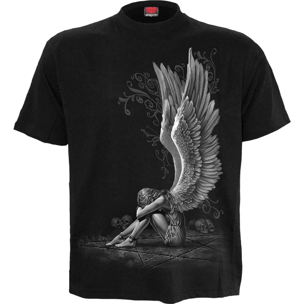 SPIRAL DIRECT ENSLAVED ANGEL T Shirt,Biker/Tattoo/Angel/Goth/Pentagram/Dark wear