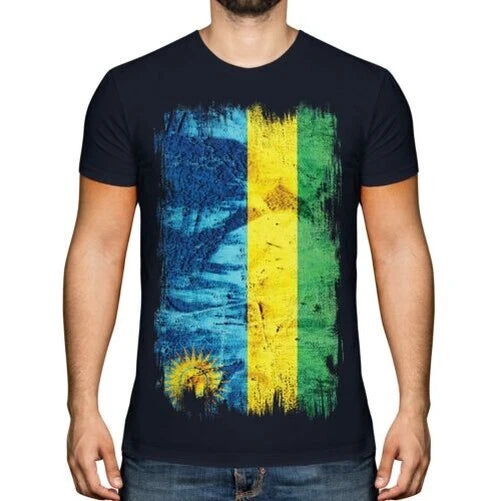 RWANDA GRUNGE FLAG MENS T-SHIRT TEE TOP RWANDAN SHIRT FOOTBALL JERSEY GIFT