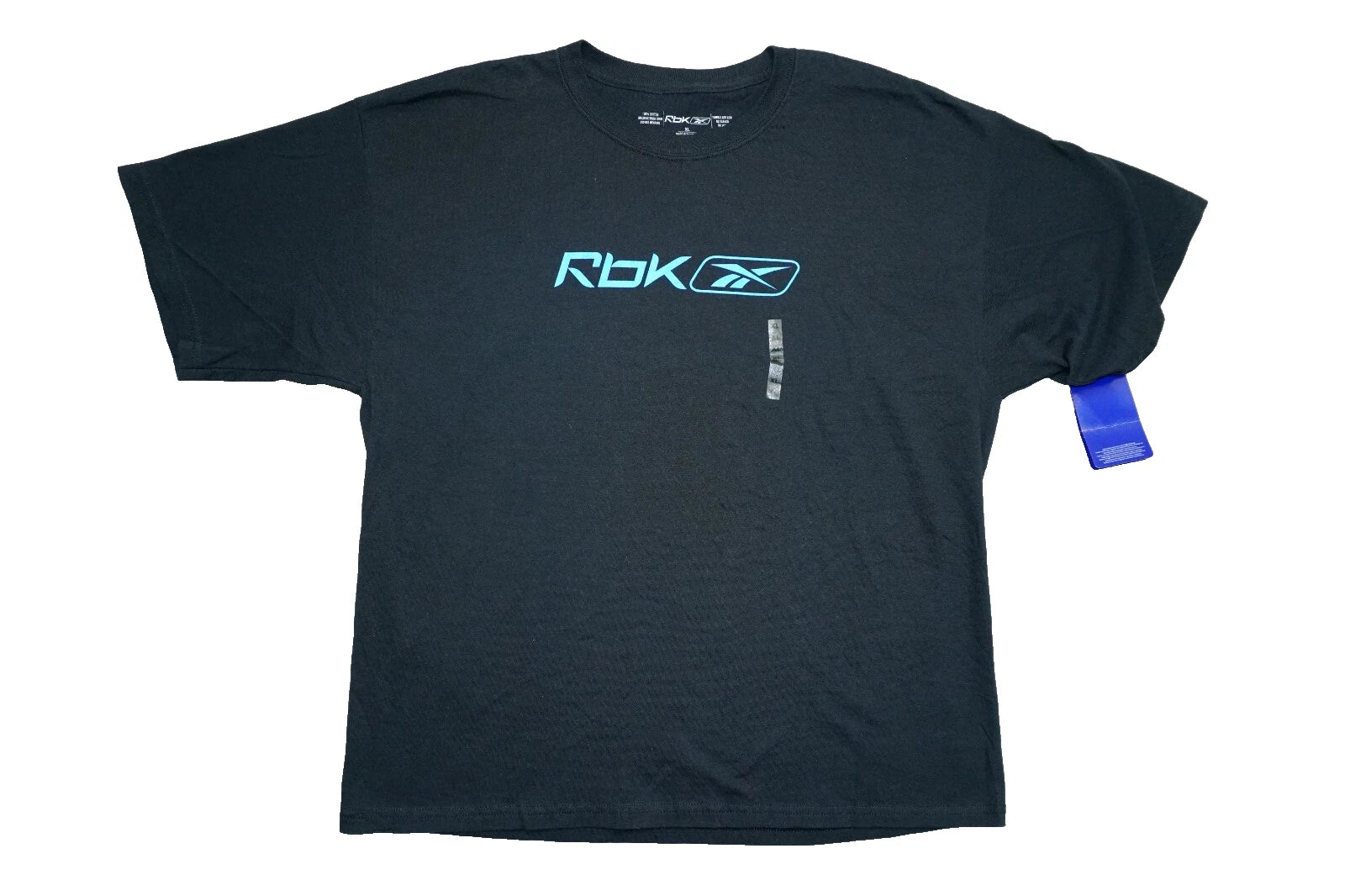 Reebok RBK Blue Logo T-Shirt Black Men's XL NWT Streetwear Retro Y2K