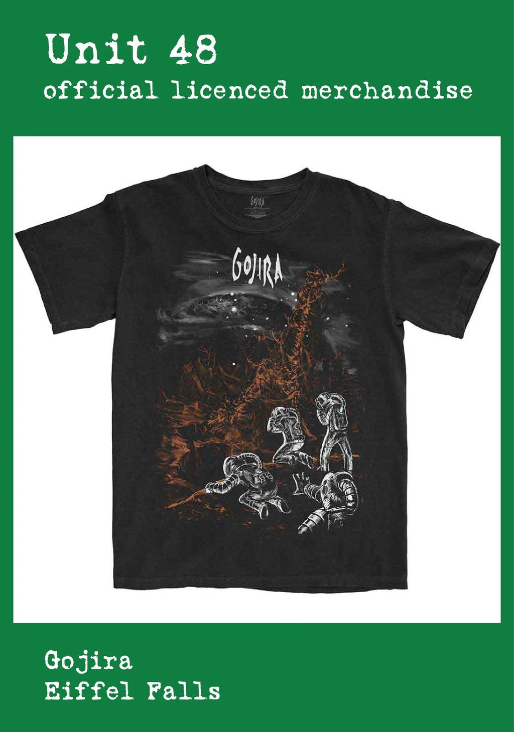 Gojira - Eiffel Falls - Black T-Shirt Official Licenced Merchandise