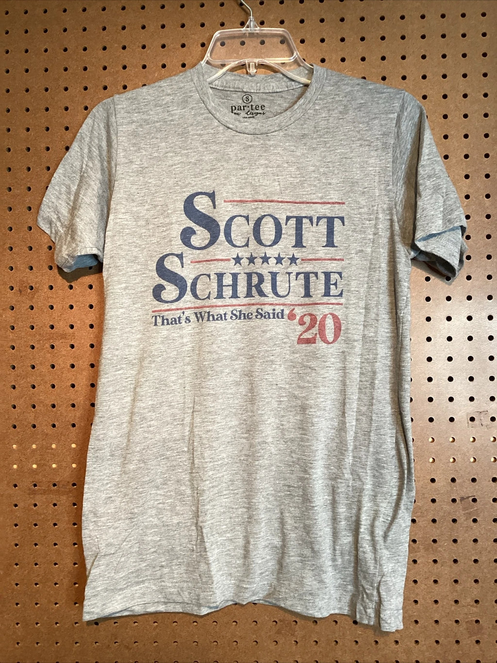 The Office Scott Schrute '20 That's What She Said Gray T Shirt Sz Small #20