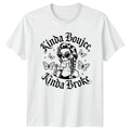 Kinda Boujee Kinda Broke Sarcastic Skeleton Humor Mens Womens Graphic Tee
