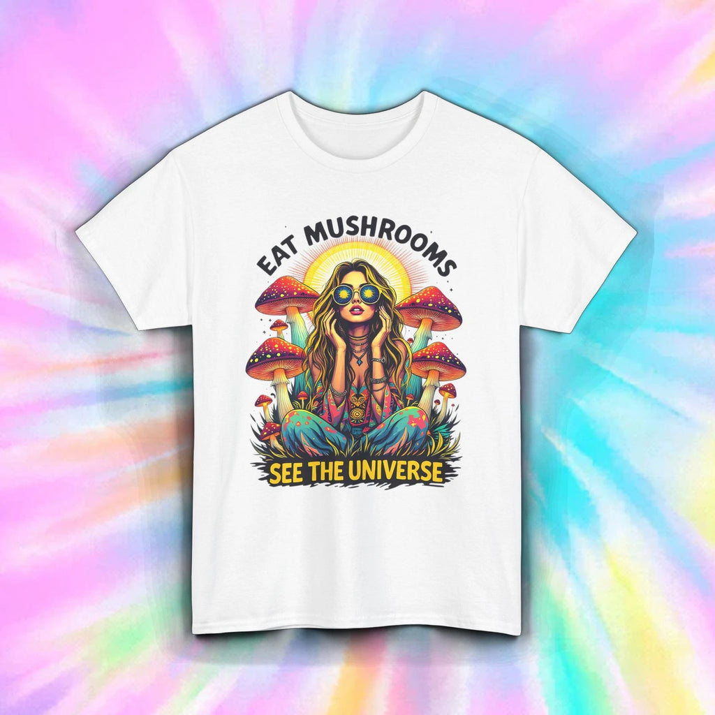 Eat Mushrooms Shirt Trippy Hippie Psychedelic Cosmic Vision Tee S-5XL
