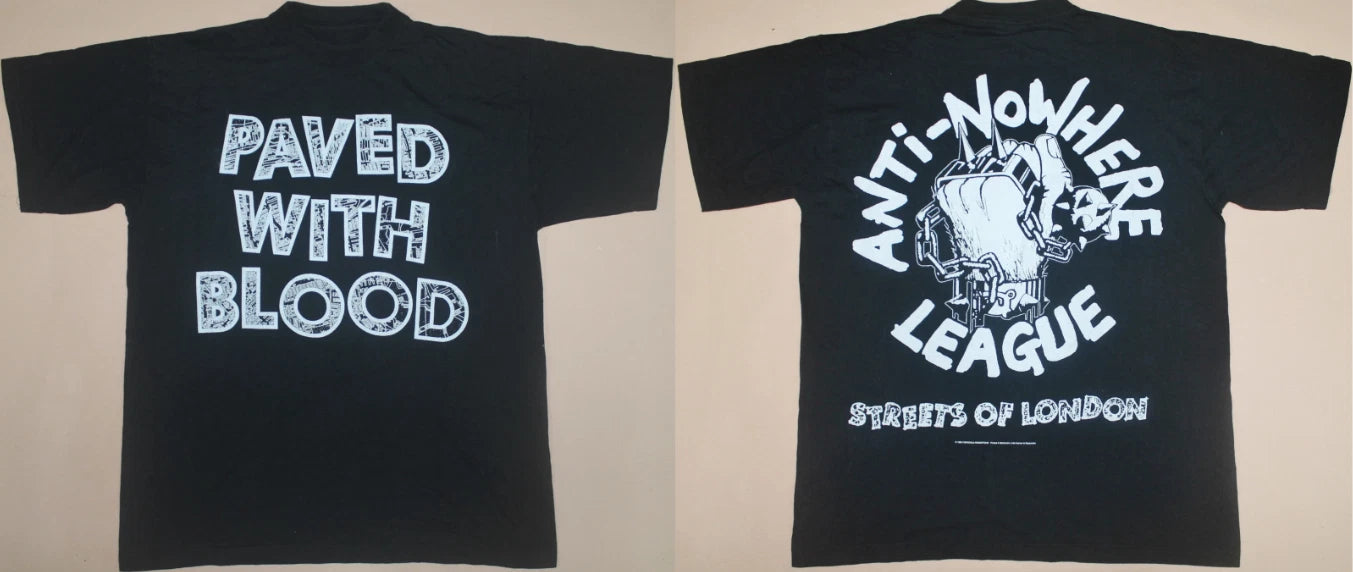 VINTAGE ANTI NOWHERE LEAGUE PUNK ROCK HARDCORE SKINHEAD TOUR CONCERT T-SHIRT