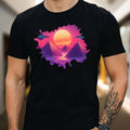 Mens UFO Pyramid Motif Cotton T-Shirt Size XS to 5XL