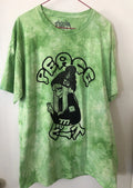 Shinya Peace Graffiti Tie-Dye T-Shirt Greens & white Men's M  Streetwear Y2K