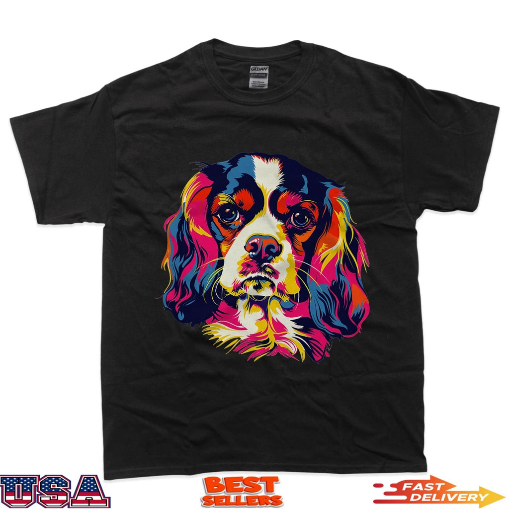 Cavalier king charles spaniel pop art dog breed graphic T-Shirt
