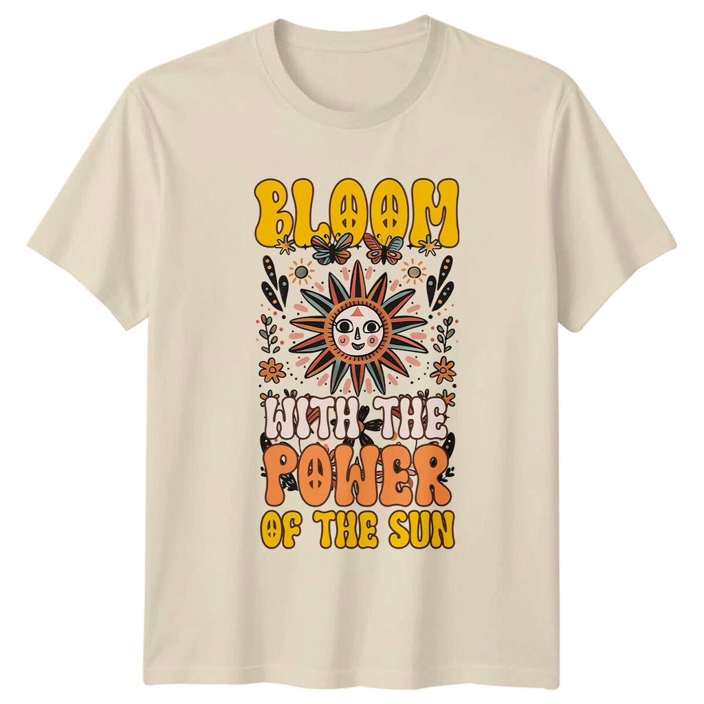 Bloom With The Power Of The Sun Retro Boho Vintage T-Shirt