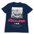 Young Reckless YR T Shirt Mens Size Small Blue Big Print Logo Y2K Skater