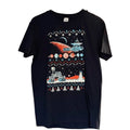 Gildan Softstyle Space Holiday 8-Bit Pixel Art Graphic T-Shirt Navy Blue Large