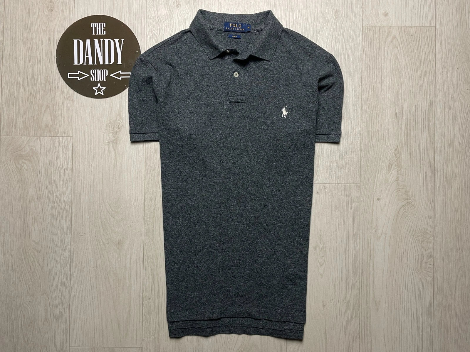 Polo Ralph Lauren Y2K Grey Short Sleeve Polo T- Shirt, Size М