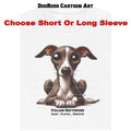 DigiPups Italian Greyhound Puppy Dog AKC Breed Traits Funny Cartoon T Shirt