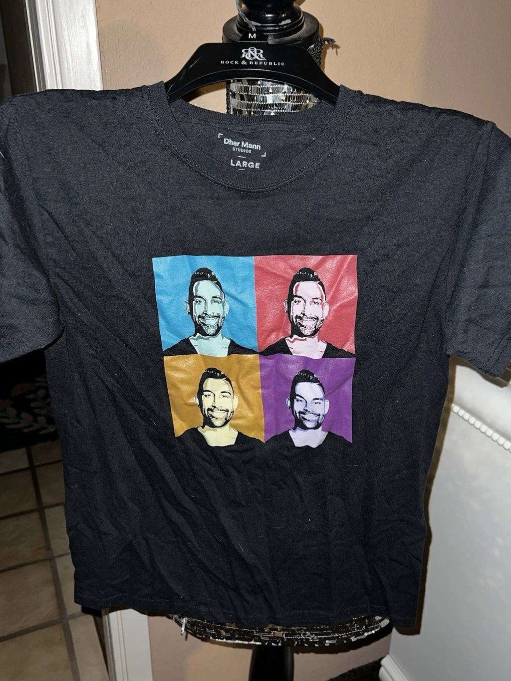 Dhar Mann Pop Art Portrait Shirt Juniors Large