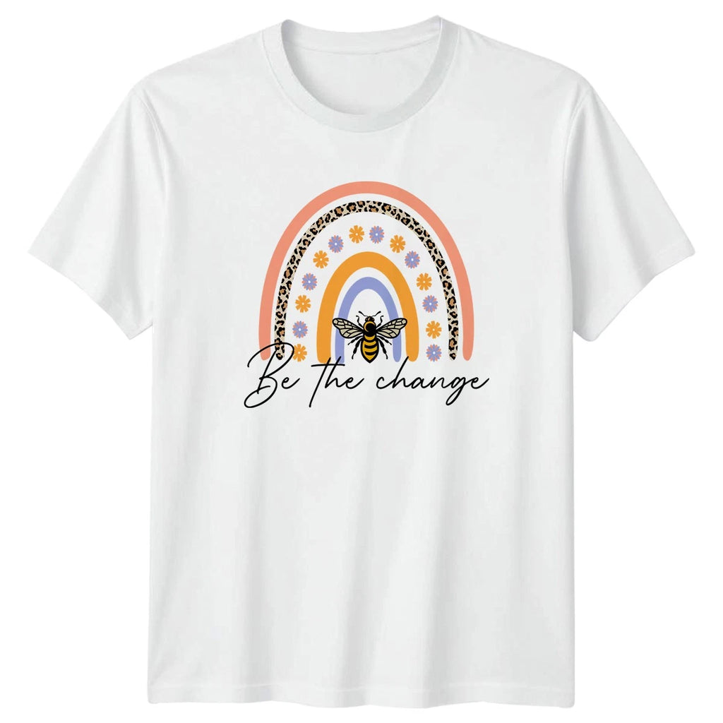 Be The Change T-Shirt Boho Bee Inspirational Nature Birthday Gift