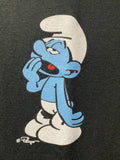 Smurfs Official Lazy Yawning Mushroom Black T-Shirt Size Large