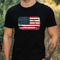 Men's American Flag Motif Cotton T-Shirt Size XS to 5XL