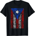 Puerto Rican Flag Shirt with Towns and Cities of Puerto Rico Gift Unisex T-Shirt