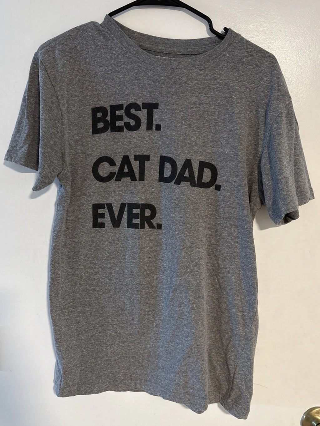 Mens Best Cat Dad Ever T shirt Funny Fathers Day Kitty Sarcastic Saying Med