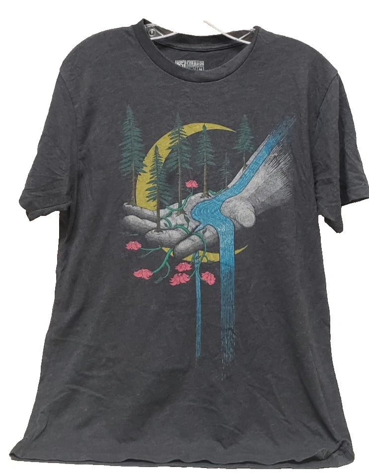 Hand of Nature Graphic Tee  Size Medium Boho Hippy Retro Indie Naturalist