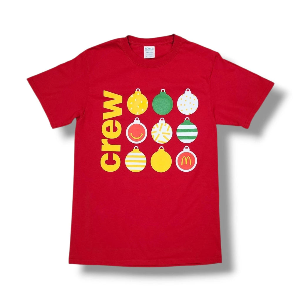 McDonald’s Crew Employee T-Shirt Unisex S 2020 Holiday Christmas Ornament Red