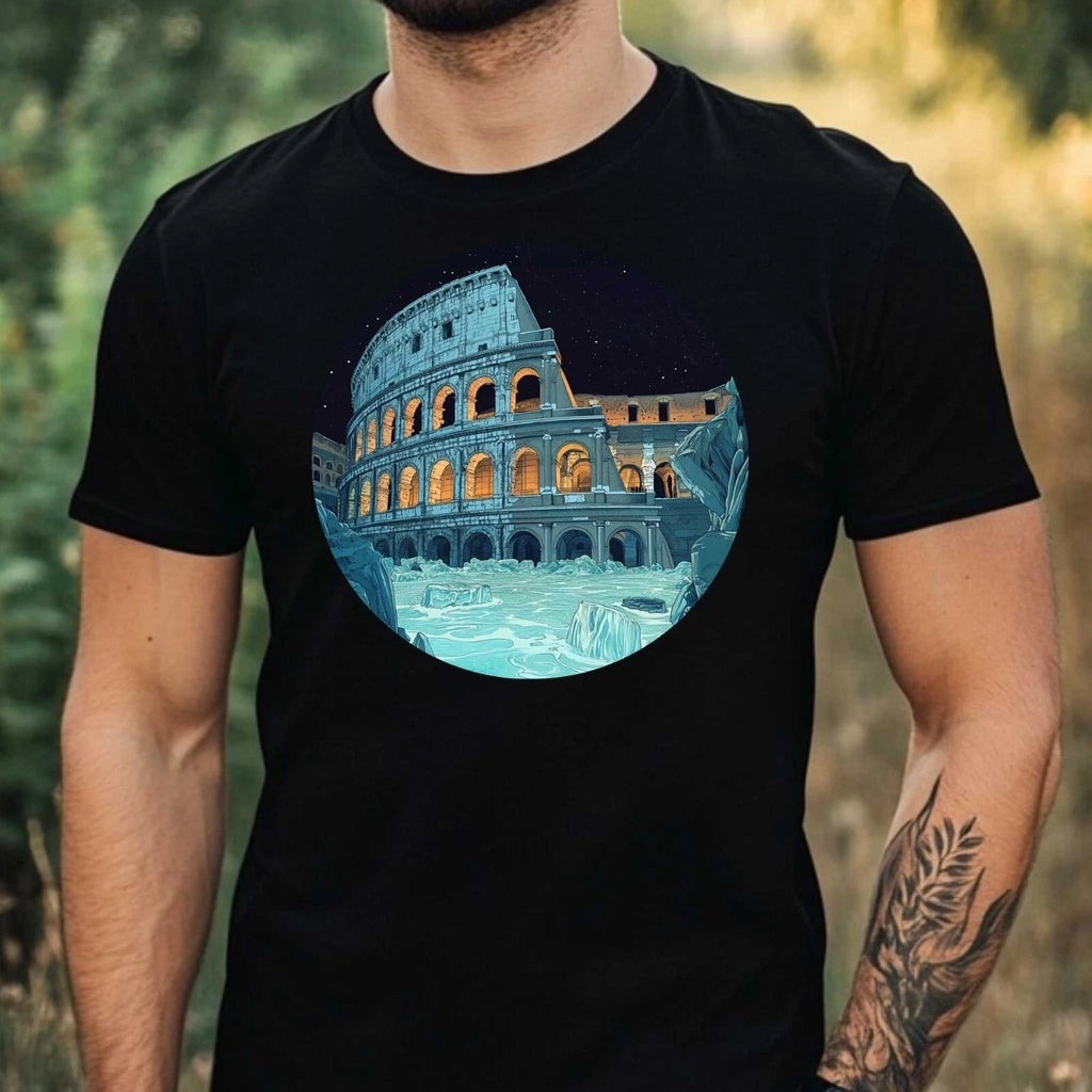Mens Colosseum Illustration Motif Cotton T-Shirt Size XS to 5XL