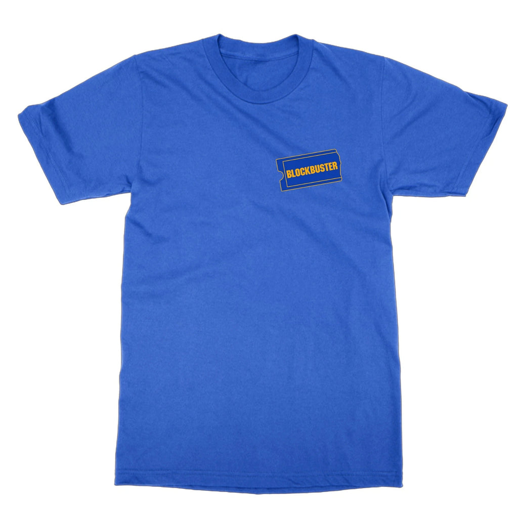 Blockbuster BADGE logo t-shirt retro tee 90s movie film video gift for dad