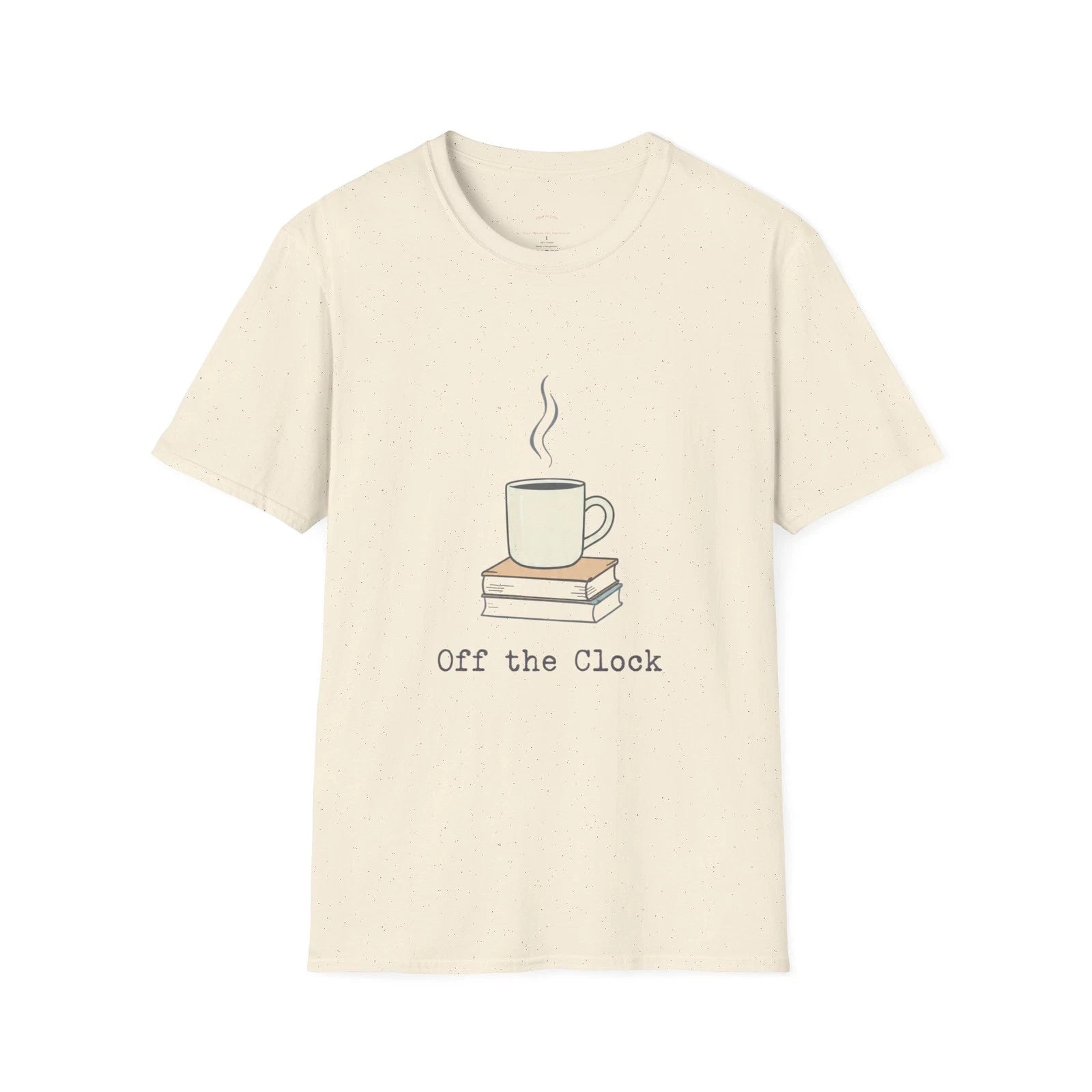 Relaxed Coffee & Books Tee — "Off the Clock" - Cozy Workspace T-Shirt
