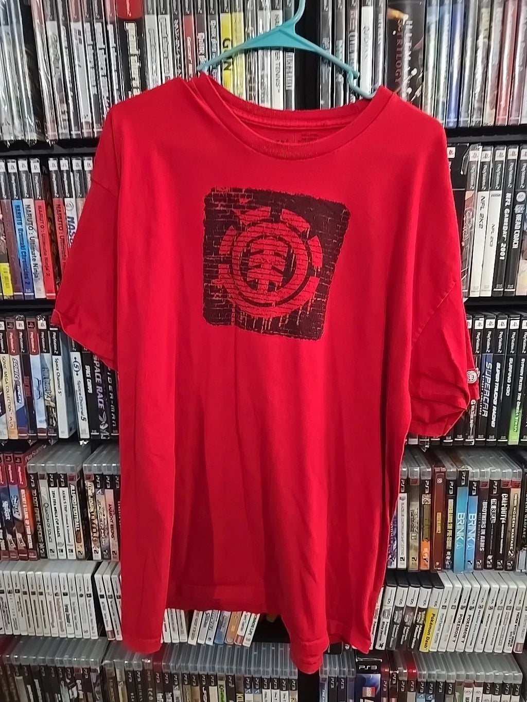 Mens Element T-SHIRT red Y2k Skateboarding X-large