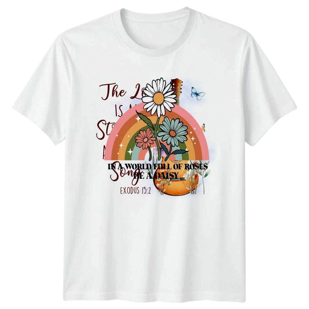 In A World Full Of Roses T-Shirt Daisy Boho Rainbow Floral Inspirational