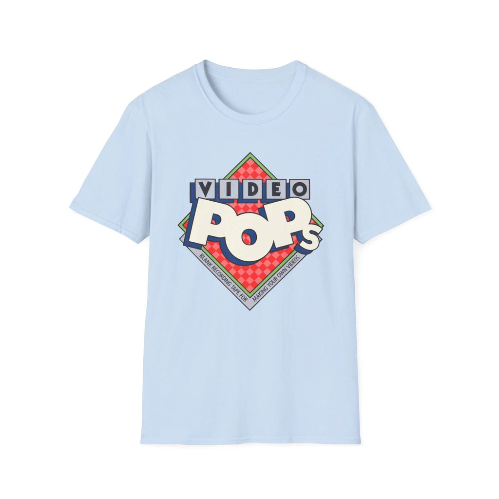 vintage video pops blank tape design tshirt