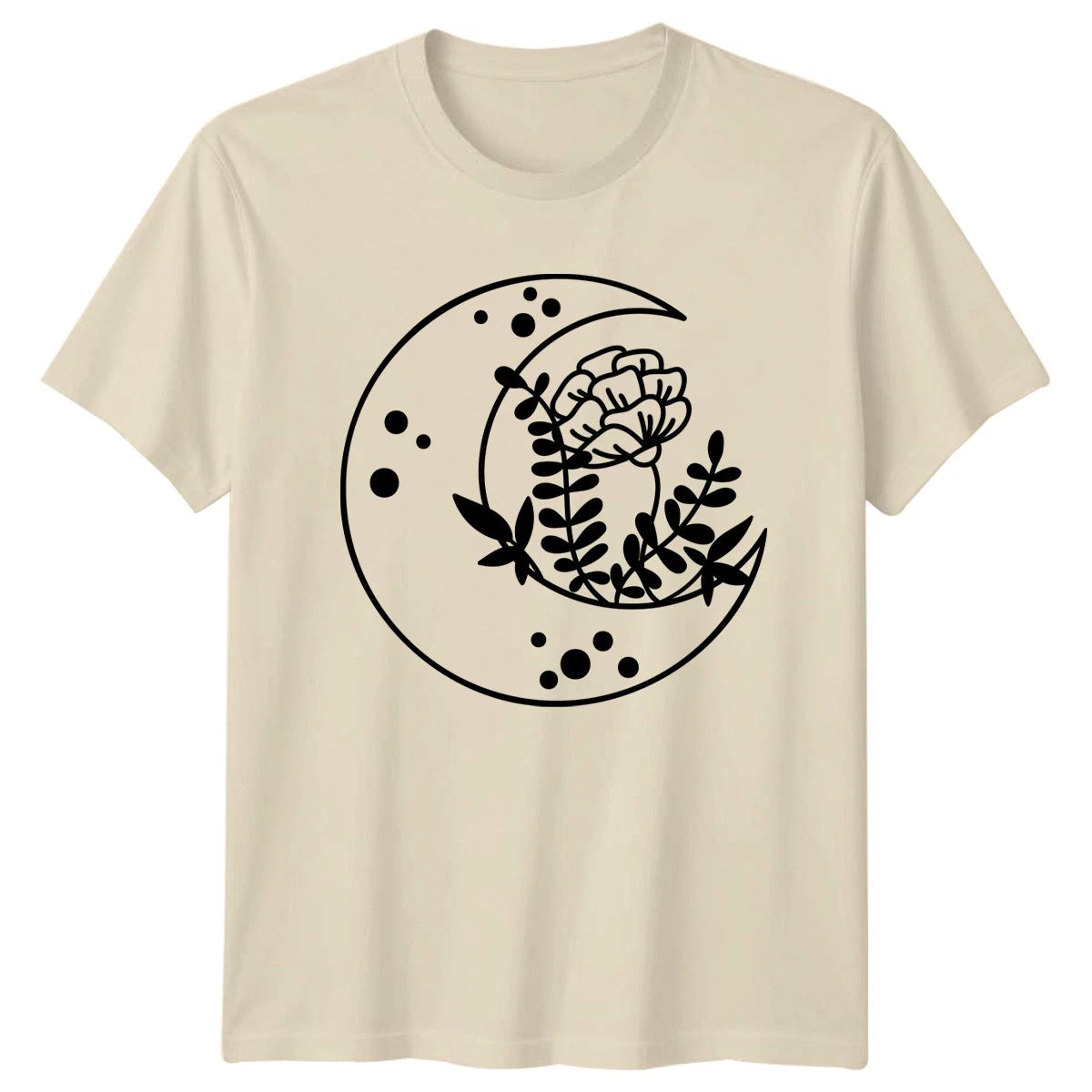 Crescent Moon Flowers T-Shirt Celestial Boho Nature Birthday Gift