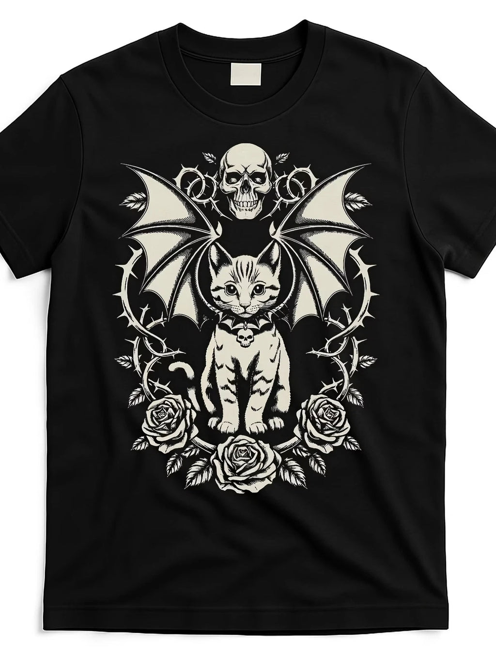 black-cat-goth-kitten-halloween-skulls-rose-mom-dad-t-shirtSame style for