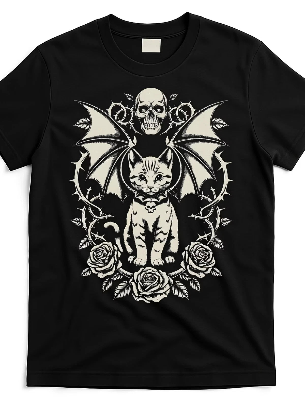 black-cat-goth-kitten-halloween-skulls-rose-mom-dad-t-shirtSame style for