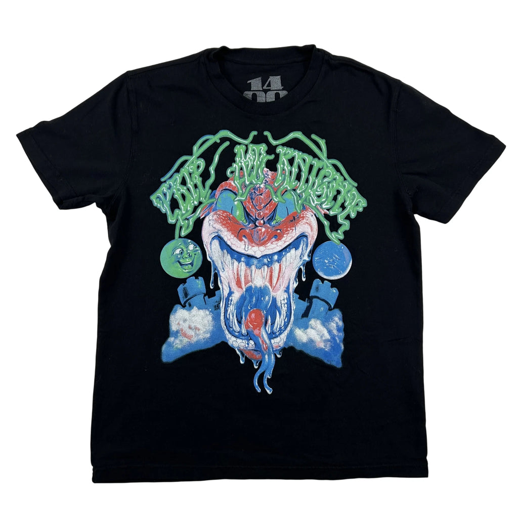 14 00 Shirt Mens Medium Black Graphic Tee Pop My Bubble Snake Face Art